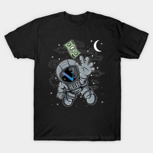 Astronaut Reaching Vechain VET Coin To The Moon Crypto Token Cryptocurrency Blockchain Wallet Birthday Gift For Men Women Kids T-Shirt